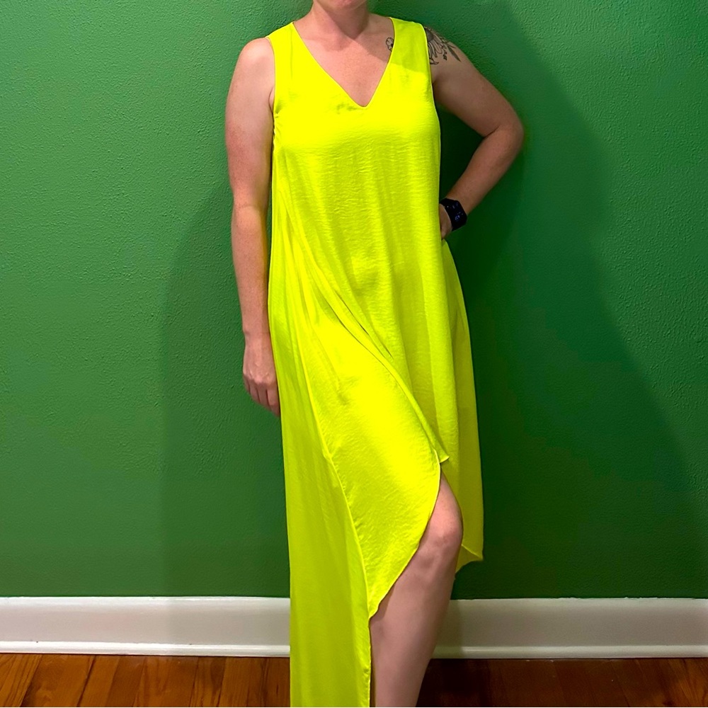Neon yellow BCBGMaxAzria dress